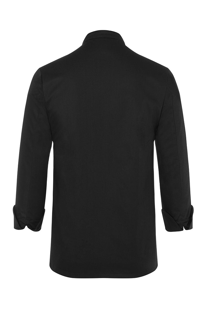 Karlowsky Langarm Kochjacke Basic in schwarz, Polymix, Druckknöpfe BJM 2-1-L