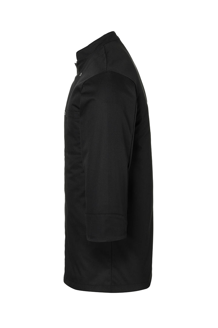 Karlowsky Langarm Kochjacke Basic in schwarz, Polymix, Druckknöpfe BJM 2-1-L