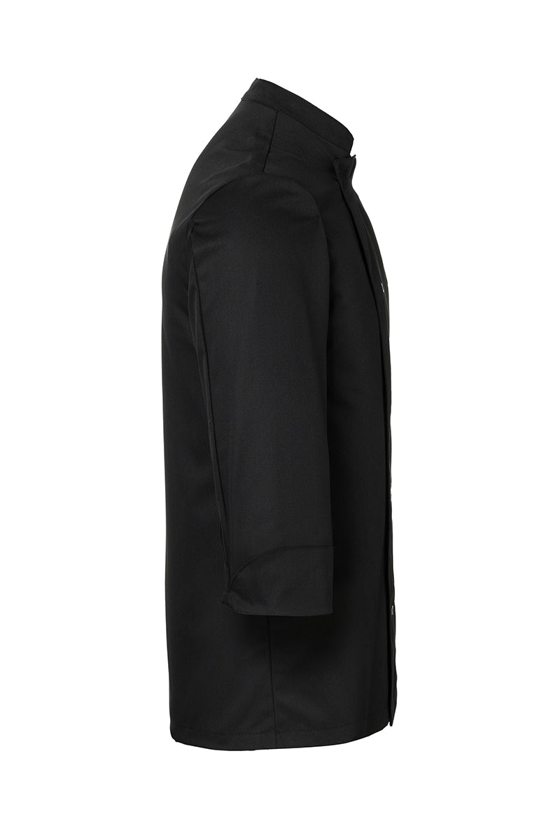 Karlowsky Langarm Kochjacke Basic in schwarz, Polymix, Druckknöpfe BJM 2-1-L