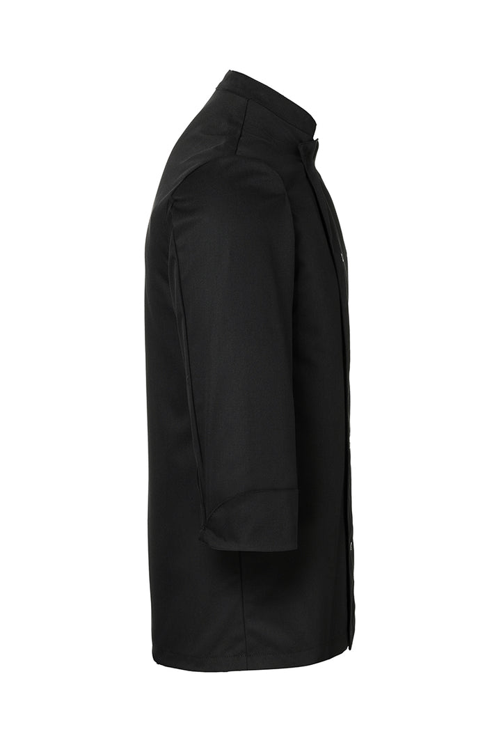 Karlowsky Langarm Kochjacke Basic in schwarz, Polymix, Druckknöpfe BJM 2-1-L