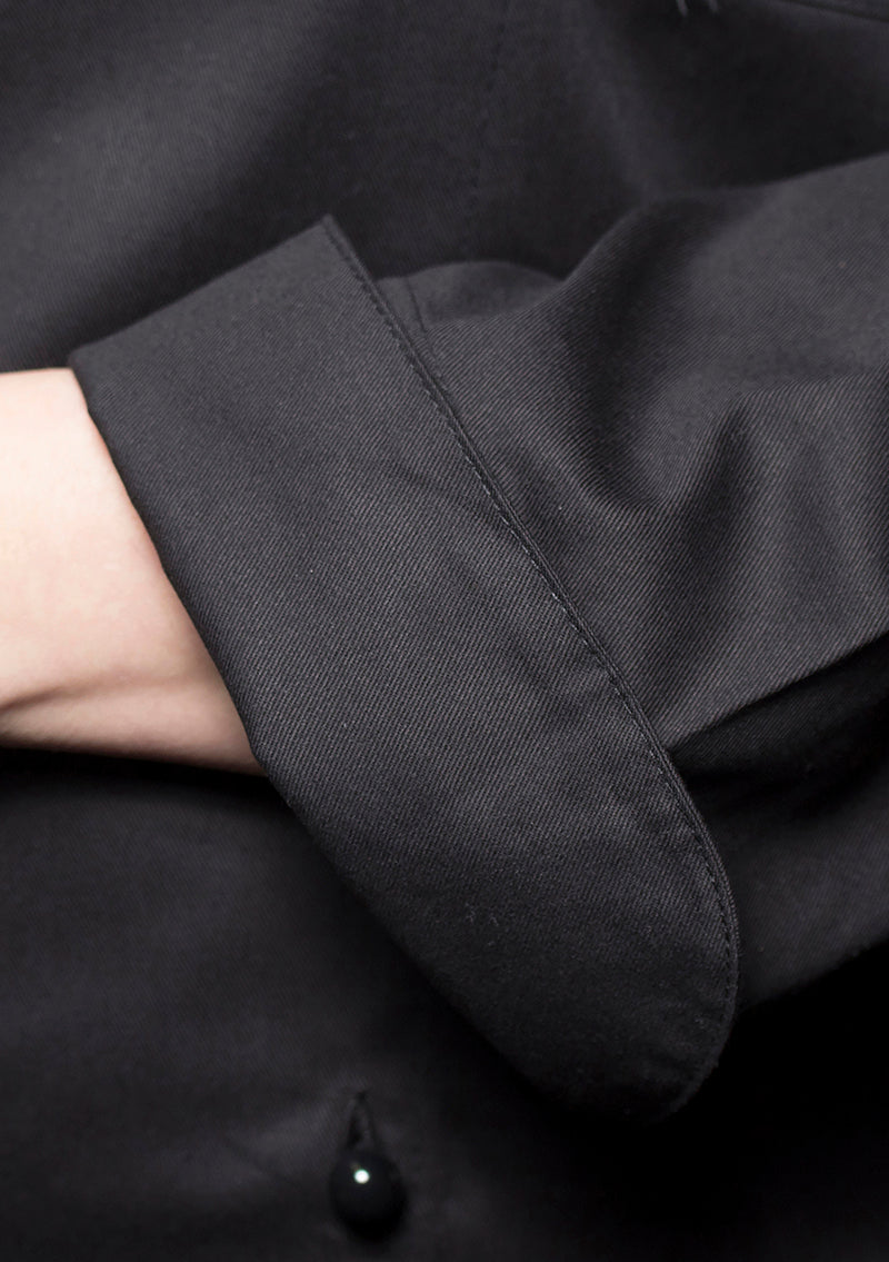 Karlowsky Langarm Kochjacke Basic in schwarz, Polymix, Druckknöpfe BJM 2-1-L