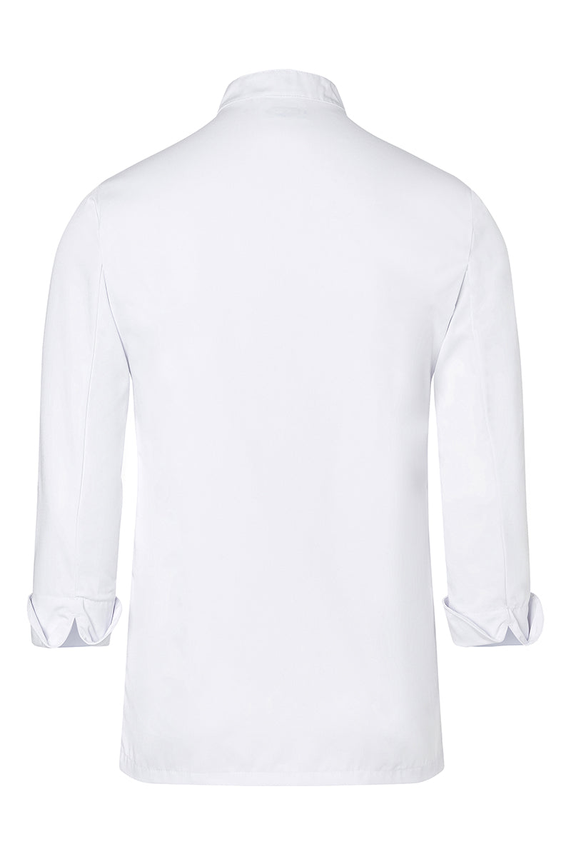 Karlowsky Langarm Kochjacke Basic in weiß, Polymix, Druckknöpfe BJM 2-3-L