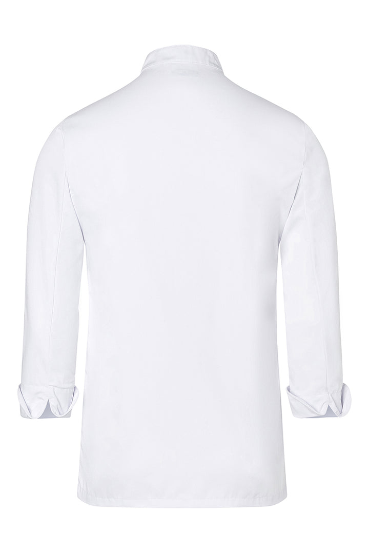Karlowsky Langarm Kochjacke Basic in weiß, Polymix, Druckknöpfe BJM 2-3-L