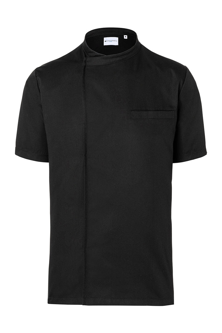 Karlowsky Kurzarm Kochhemd Basic in schwarz, Überwurf, Mesh-Rücken BJM 3-1-L