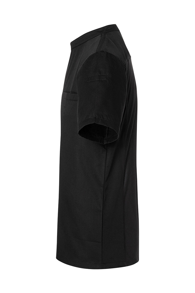 Karlowsky Kurzarm Kochhemd Basic in schwarz, Überwurf, Mesh-Rücken BJM 3-1-L