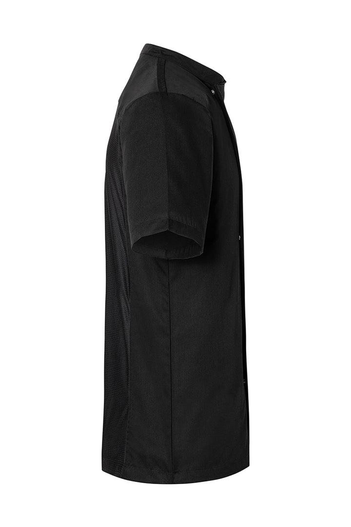 Karlowsky Kurzarm Kochhemd Basic in schwarz, Überwurf, Mesh-Rücken BJM 3-1-L