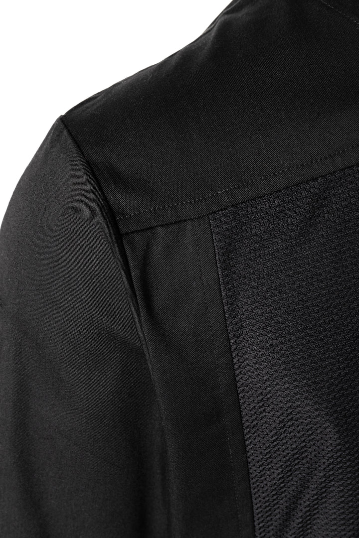 Karlowsky Kurzarm Kochhemd Basic in schwarz, Überwurf, Mesh-Rücken BJM 3-1-L