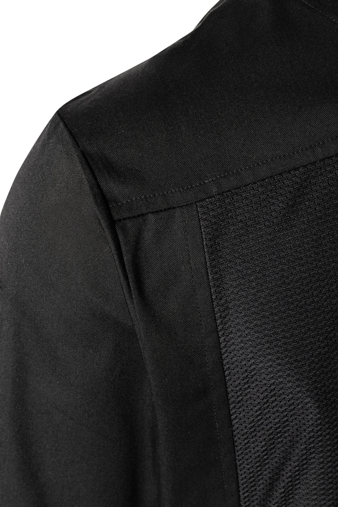 Karlowsky Langarm Kochhemd Basic in schwarz, Überwurf, Mesh-Rücken BJM 4-1-L