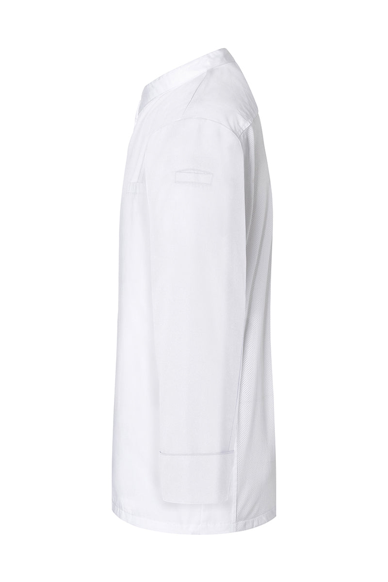 Karlowsky Langarm Kochhemd Basic in weiß, Überwurf, Mesh-Rücken BJM 4-3-L