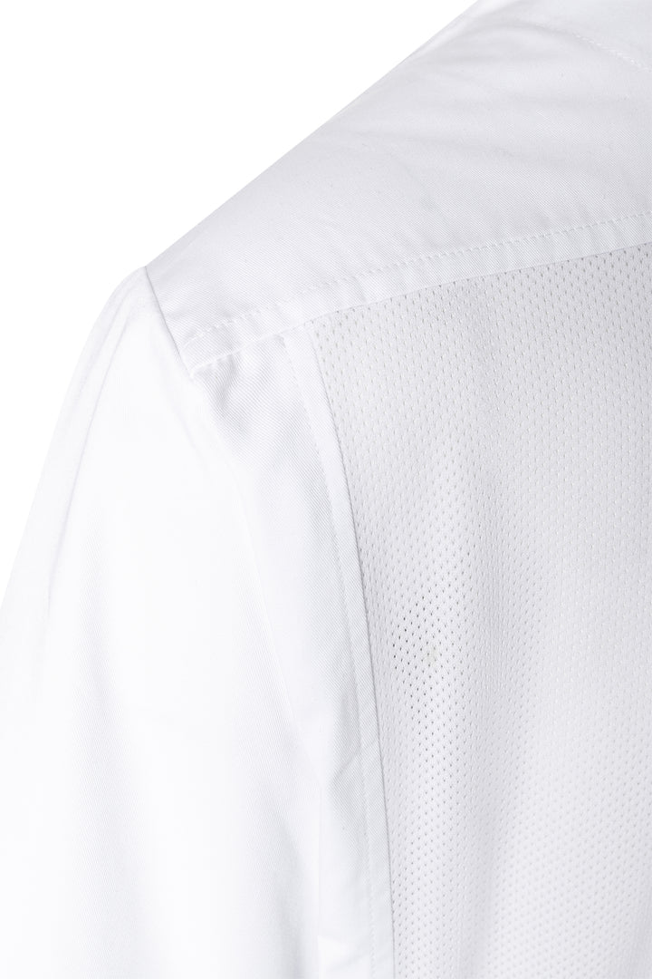 Karlowsky Langarm Kochhemd Basic in weiß, Überwurf, Mesh-Rücken BJM 4-3-L