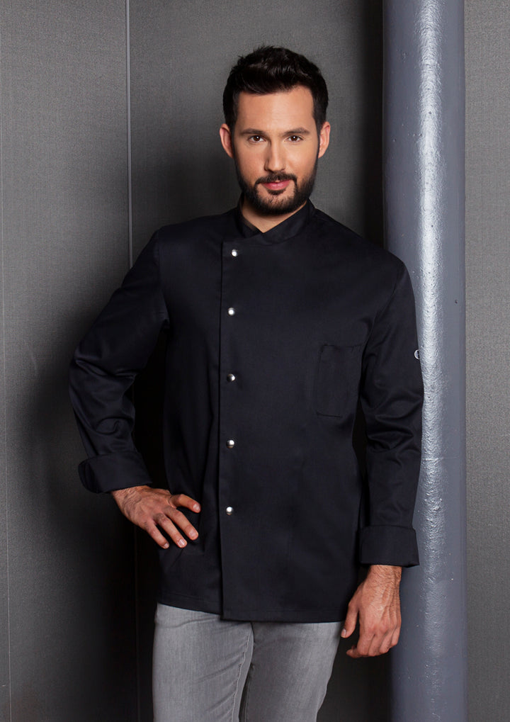 Karlowsky Langarm Herren-Kochjacke Lars in schwarz, Regular Fit JM 14-1-52