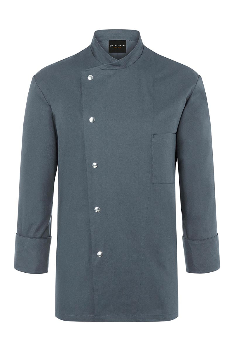 Karlowsky Langarm Herren-Kochjacke Lars in anthrazit, Regular Fit JM 14-5-52