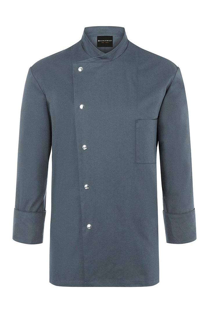 Karlowsky Langarm Herren-Kochjacke Lars in anthrazit, Regular Fit JM 14-5-52