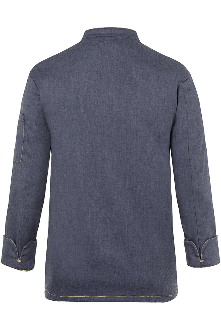 Karlowsky Langarm Herren-Kochjacke Jeans-Style in vintage black, leicht tailliert JM 24-16-52