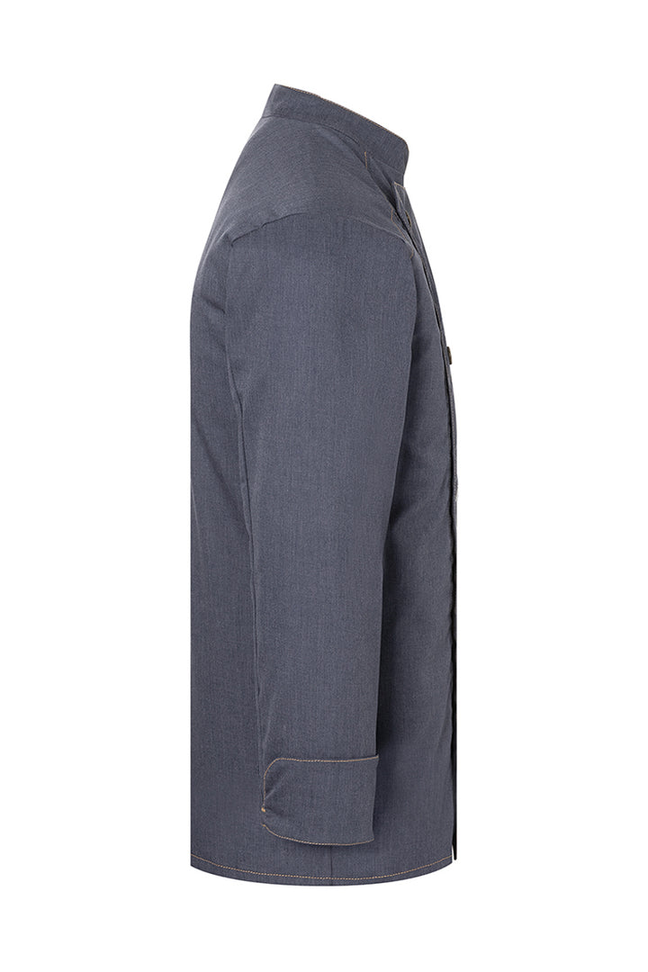 Karlowsky Langarm Herren-Kochjacke Jeans-Style in vintage black, leicht tailliert JM 24-16-52
