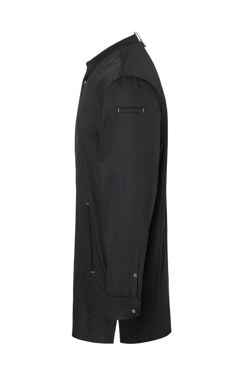 Karlowsky Langarm Herren-Kochjacke Green Generation in schwarz, leicht tailliert JM 35-1-52