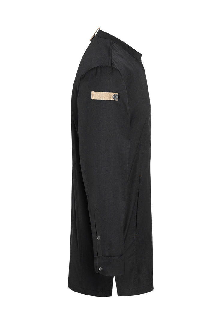 Karlowsky Langarm Herren-Kochjacke Green Generation in schwarz, leicht tailliert JM 35-1-52