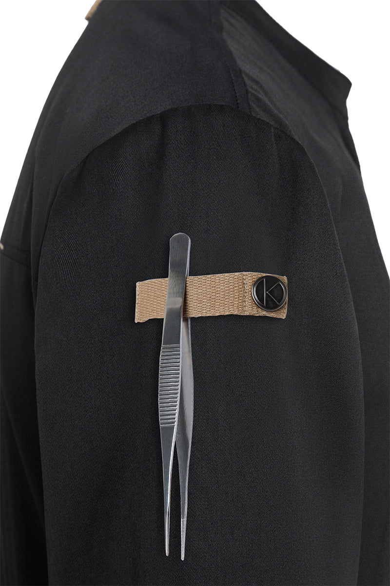 Karlowsky Langarm Herren-Kochjacke Green Generation in schwarz, leicht tailliert JM 35-1-52