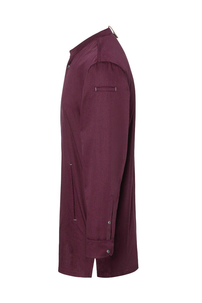 Karlowsky Langarm Herren-Kochjacke Green Generation in aubergine, leicht tailliert JM 35-39-52