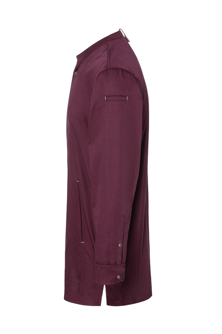 Karlowsky Langarm Herren-Kochjacke Green Generation in aubergine, leicht tailliert JM 35-39-52
