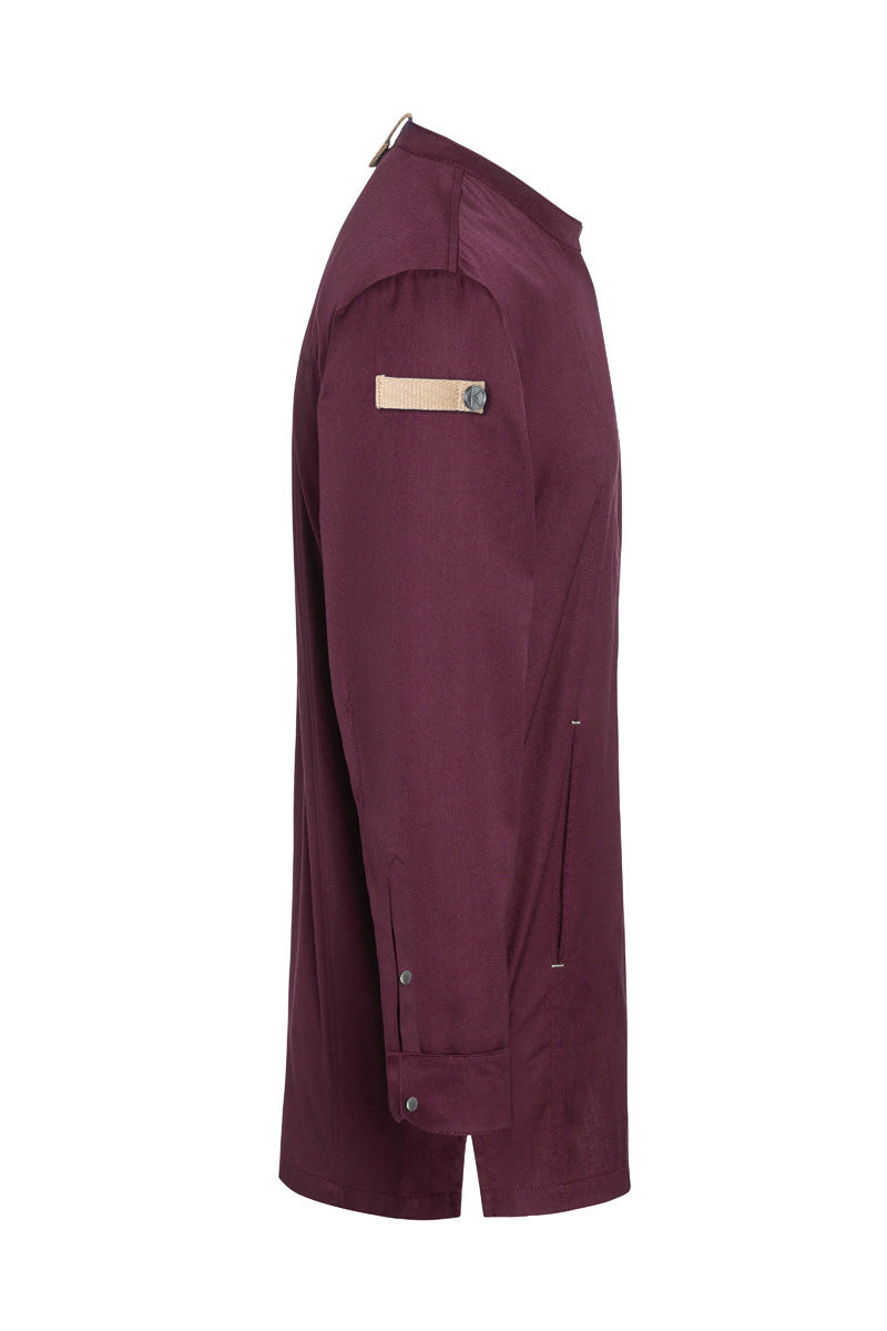 Karlowsky Langarm Herren-Kochjacke Green Generation in aubergine, leicht tailliert JM 35-39-52