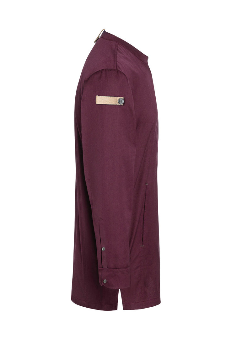 Karlowsky Langarm Herren-Kochjacke Green Generation in aubergine, leicht tailliert JM 35-39-52