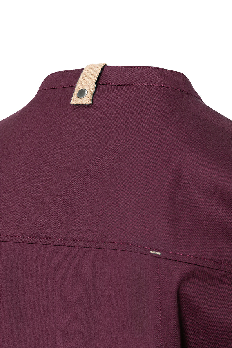 Karlowsky Langarm Herren-Kochjacke Green Generation in aubergine, leicht tailliert JM 35-39-52