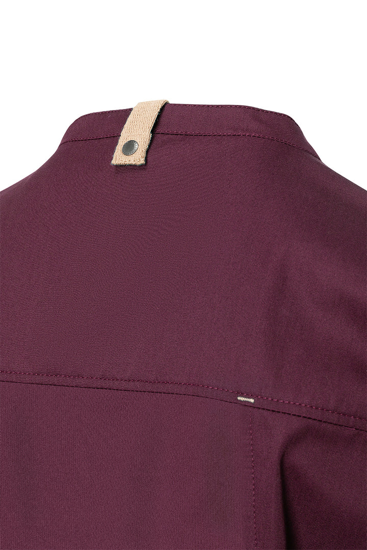Karlowsky Langarm Herren-Kochjacke Green Generation in aubergine, leicht tailliert JM 35-39-52