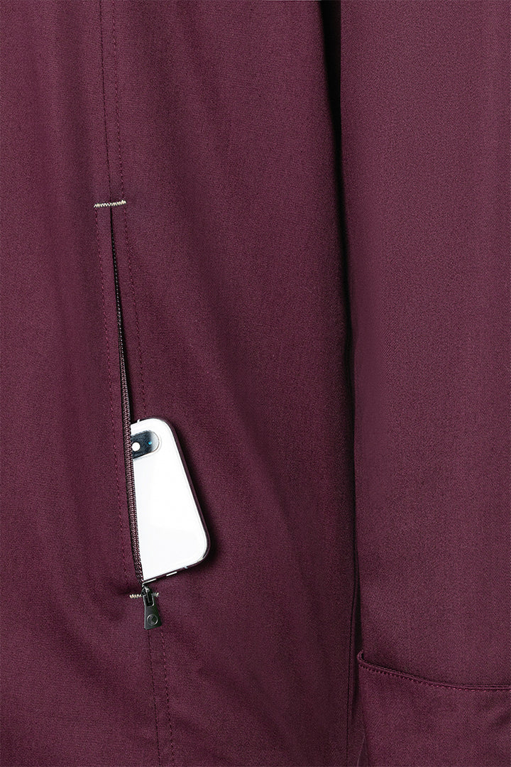 Karlowsky Langarm Herren-Kochjacke Green Generation in aubergine, leicht tailliert JM 35-39-52
