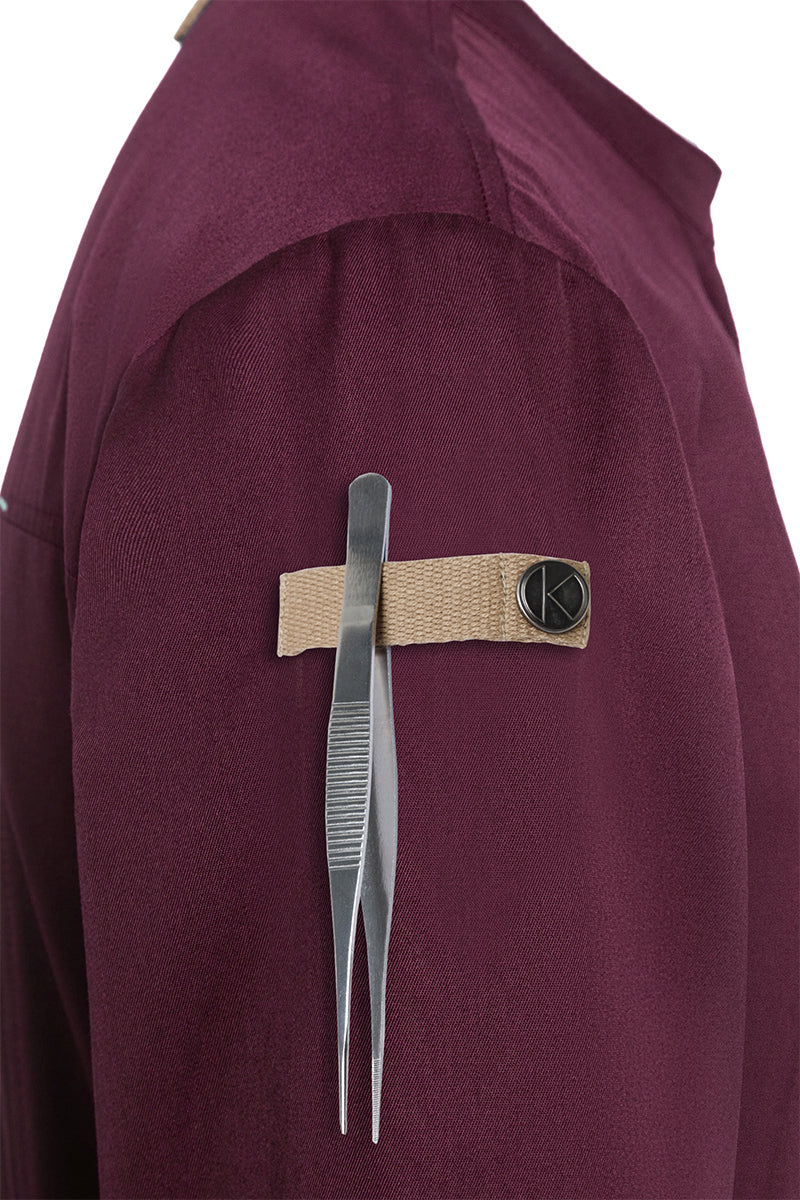 Karlowsky Langarm Herren-Kochjacke Green Generation in aubergine, leicht tailliert JM 35-39-52