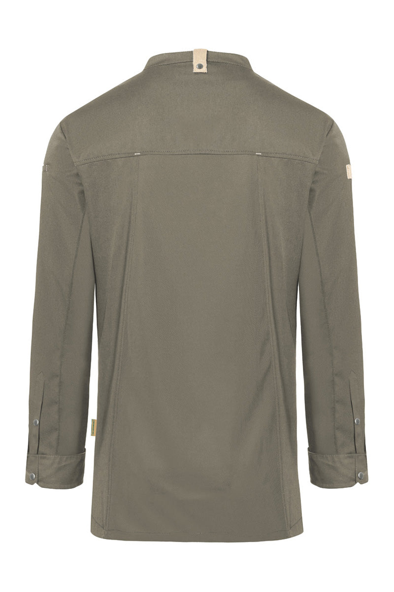 Karlowsky Langarm Herren-Kochjacke Green Generation in salbei, leicht tailliert JM 35-67-52