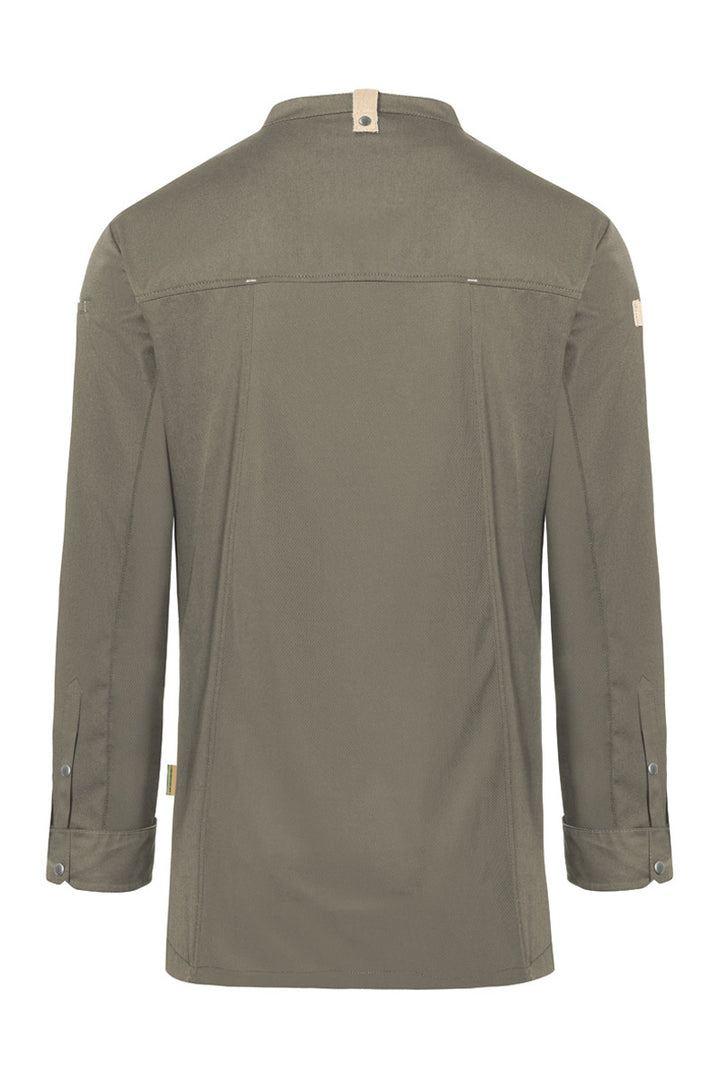 Karlowsky Langarm Herren-Kochjacke Green Generation in salbei, leicht tailliert JM 35-67-52