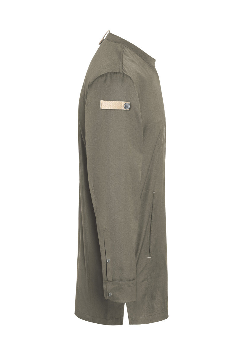 Karlowsky Langarm Herren-Kochjacke Green Generation in salbei, leicht tailliert JM 35-67-52