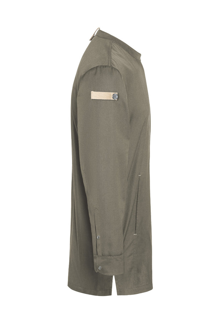 Karlowsky Langarm Herren-Kochjacke Green Generation in salbei, leicht tailliert JM 35-67-52