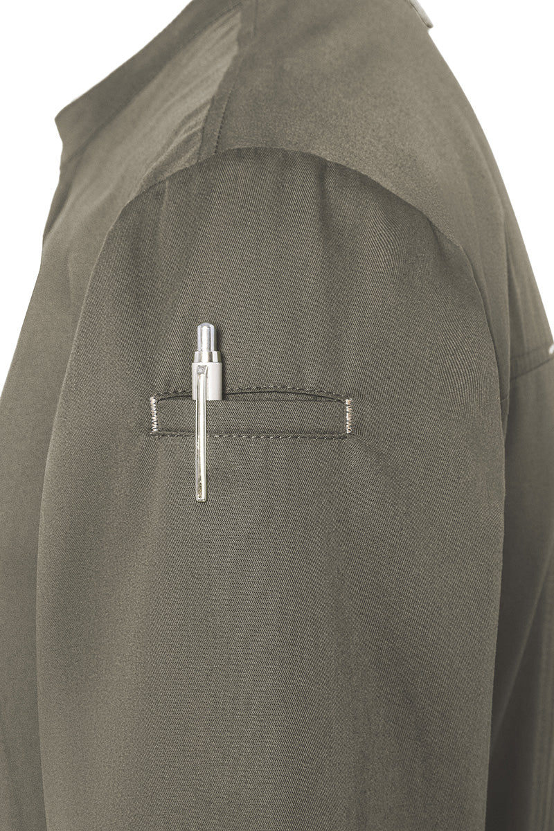 Karlowsky Langarm Herren-Kochjacke Green Generation in salbei, leicht tailliert JM 35-67-52