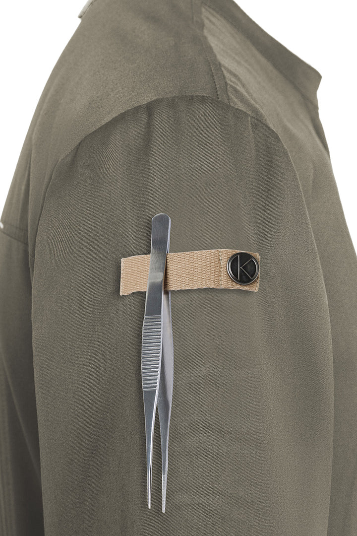 Karlowsky Langarm Herren-Kochjacke Green Generation in salbei, leicht tailliert JM 35-67-52