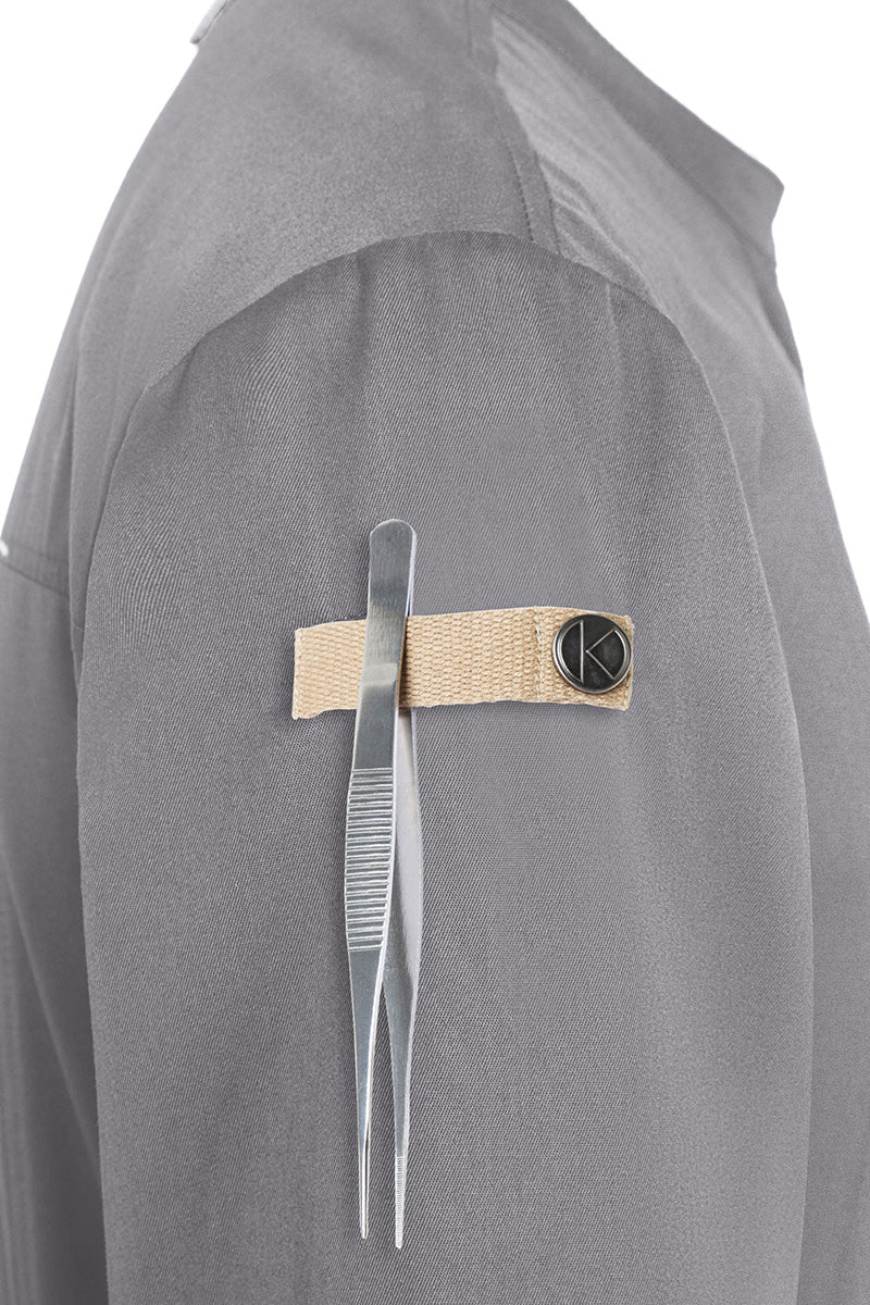 Karlowsky Langarm Herren-Kochjacke Green Generation in platingrau, leicht tailliert JM 35-68-52