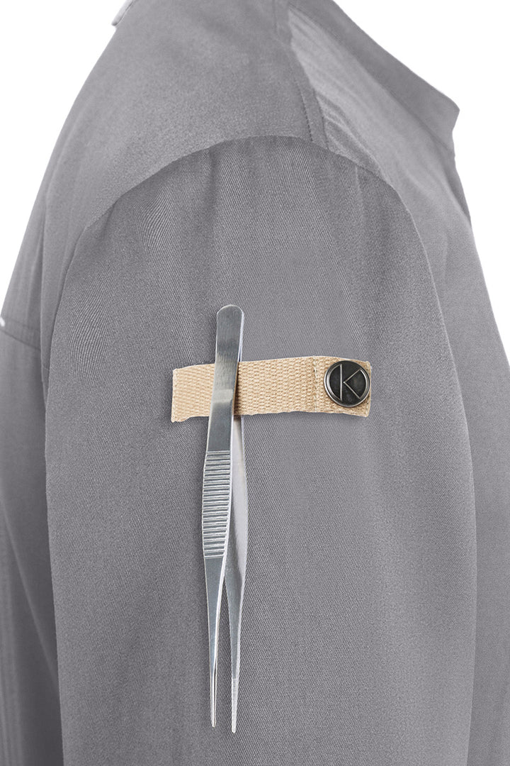 Karlowsky Langarm Herren-Kochjacke Green Generation in platingrau, leicht tailliert JM 35-68-52