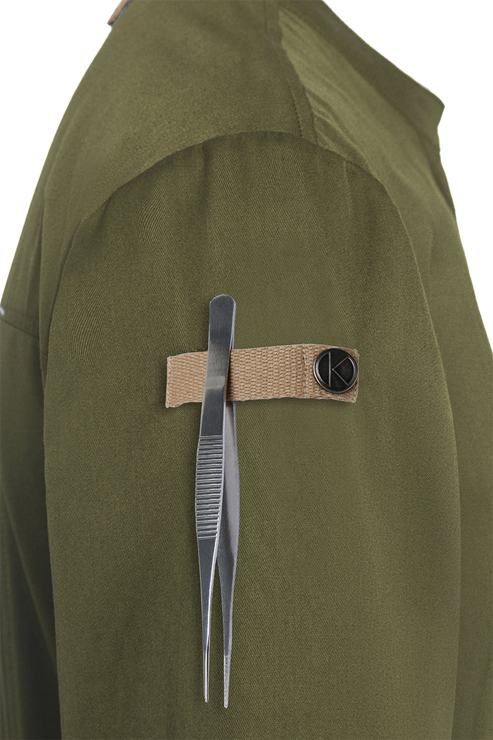 Karlowsky Langarm Herren-Kochjacke Green Generation in moosgrün, leicht tailliert JM 35-79-52