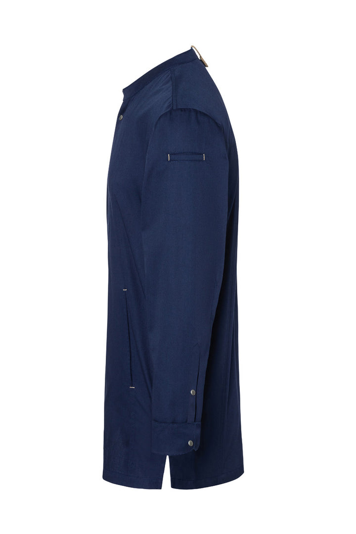 Karlowsky Langarm Herren-Kochjacke Green Generation in stahlblau, leicht tailliert JM 35-83-52