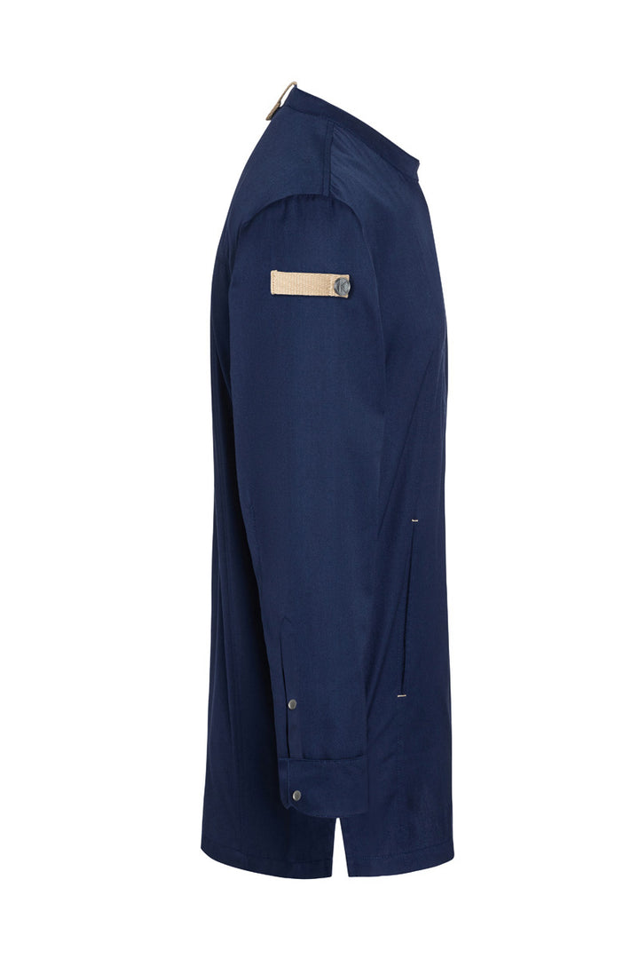 Karlowsky Langarm Herren-Kochjacke Green Generation in stahlblau, leicht tailliert JM 35-83-52