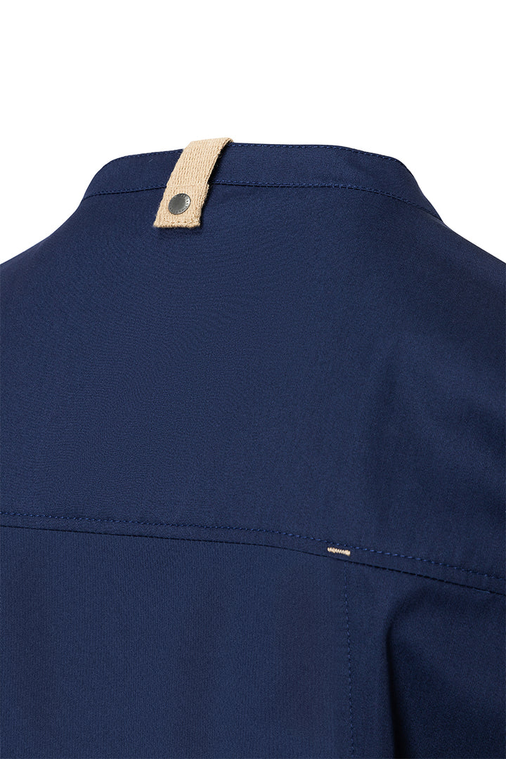 Karlowsky Langarm Herren-Kochjacke Green Generation in stahlblau, leicht tailliert JM 35-83-52