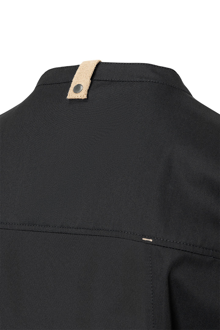 Karlowsky Kurzarm Herren-Kochjacke Green Generation in schwarz, leicht tailliert JM 36-1-50