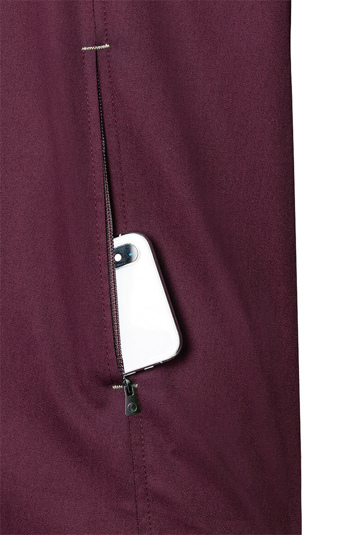 Karlowsky Kurzarm Herren-Kochjacke Green Generation in aubergine, leicht tailliert JM 36-39-62