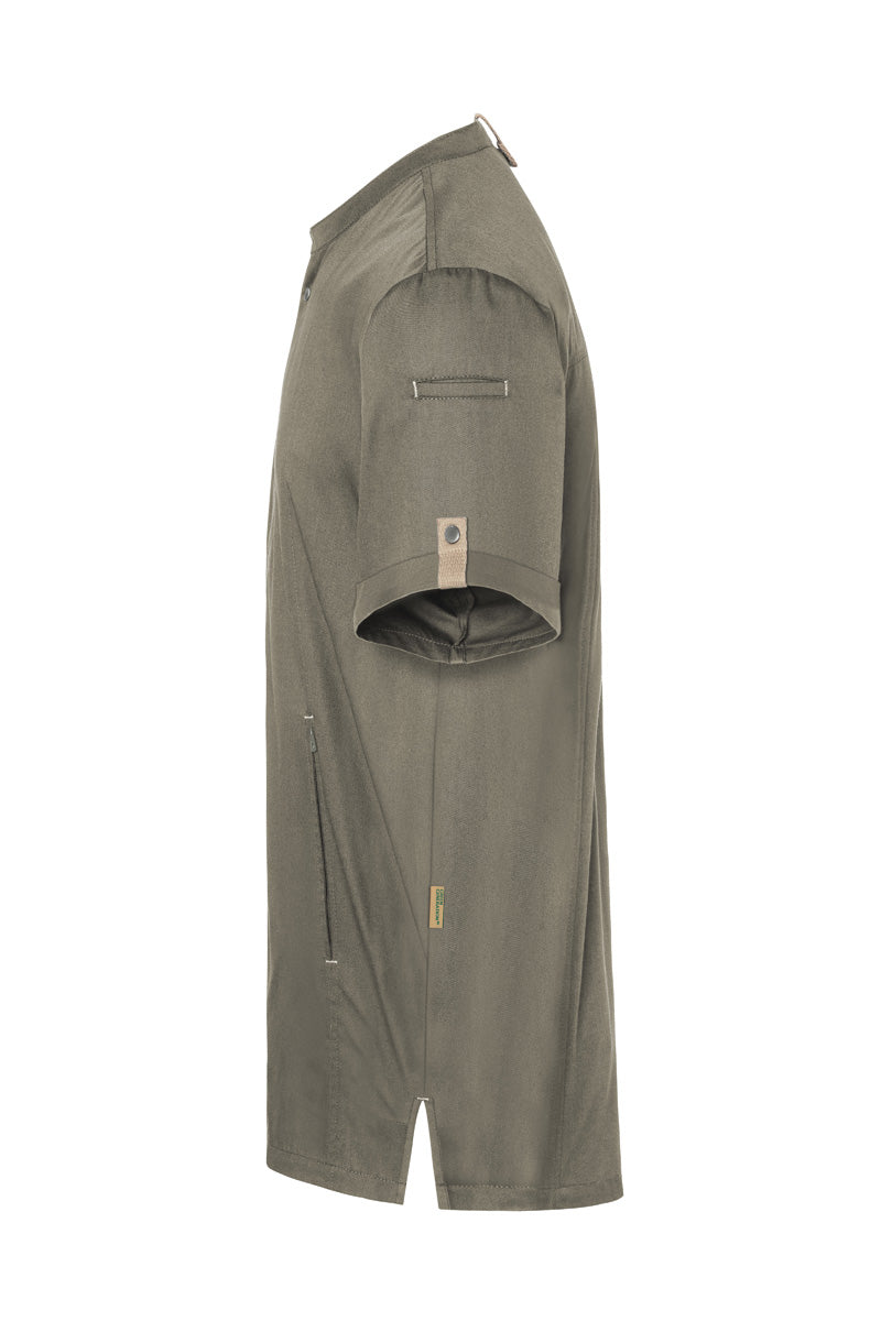 Karlowsky Kurzarm Herren-Kochjacke Green Generation in salbei, leicht tailliert JM 36-67-62
