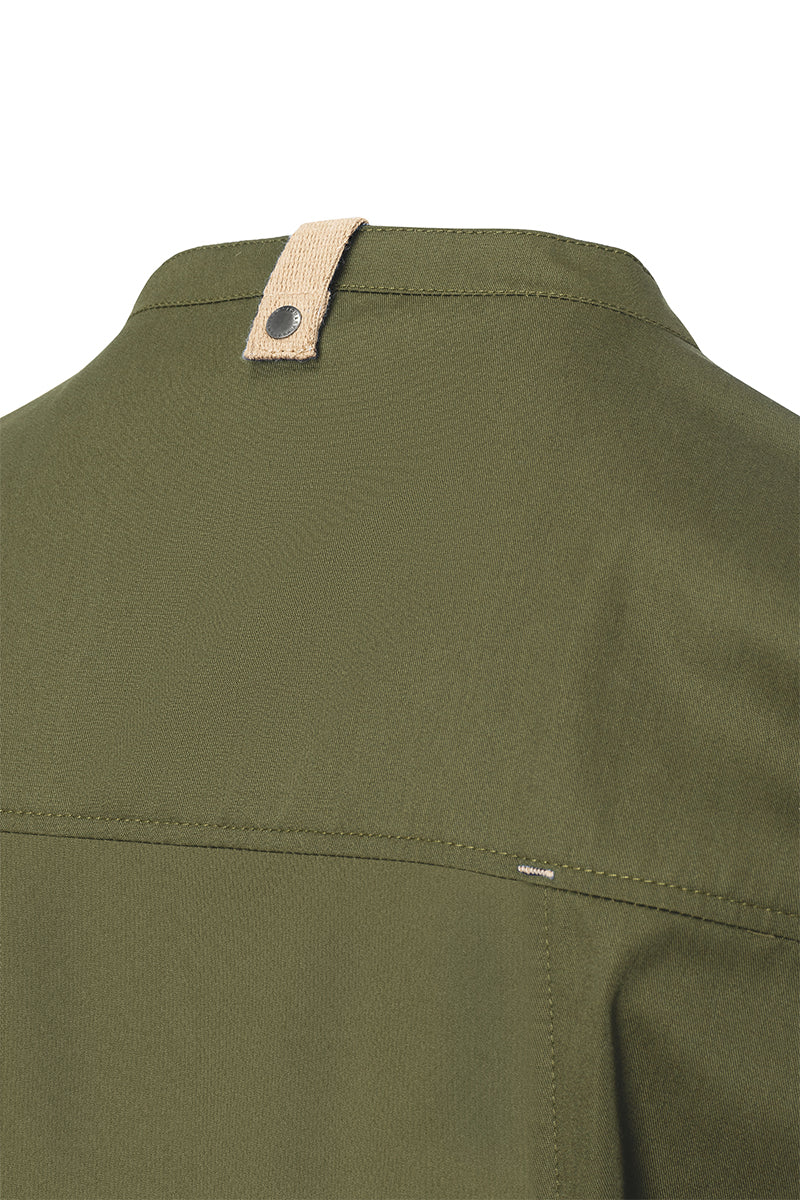 Karlowsky Kurzarm Herren-Kochjacke Green Generation in moosgrün, leicht tailliert JM 36-79-62