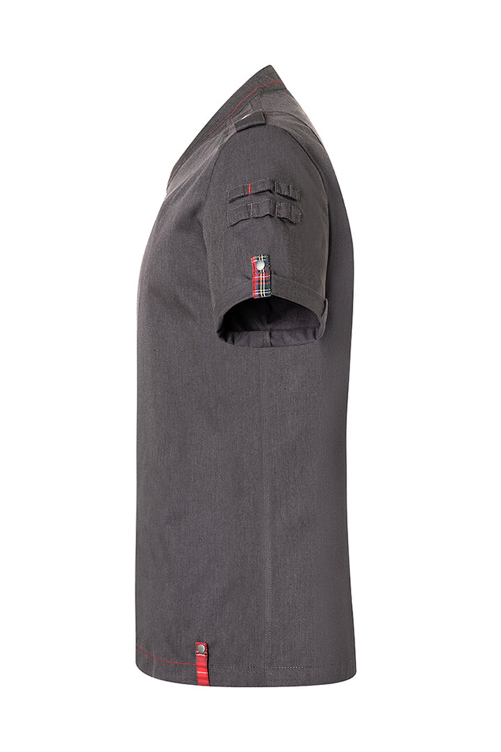 ROCK CHEF®Kurzarm Herren-Kochjacke Stage2 Denim-Style in vintage black, Regular Fit RCJM 19-16-52