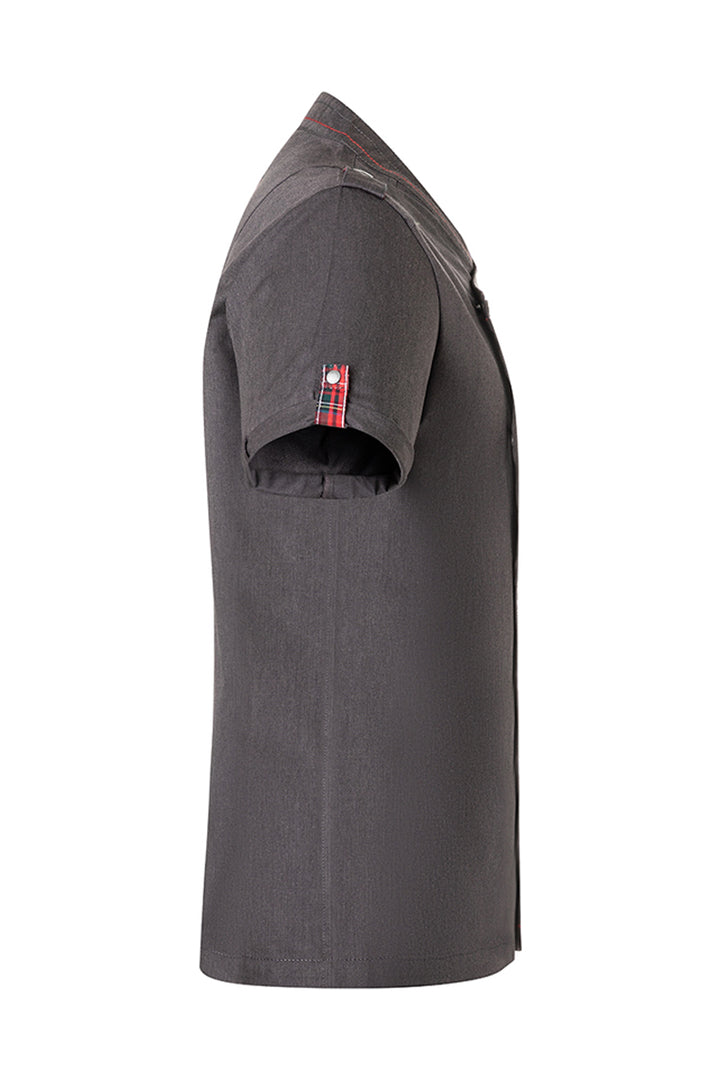 ROCK CHEF®Kurzarm Herren-Kochjacke Stage2 Denim-Style in vintage black, Regular Fit RCJM 19-16-52