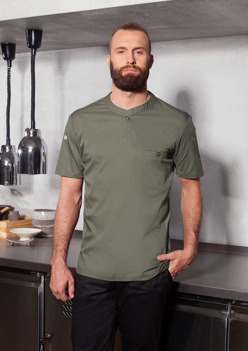 Karlowsky Koch T-Shirt Kurzarm TM 5-67-L olive, Slim Fit